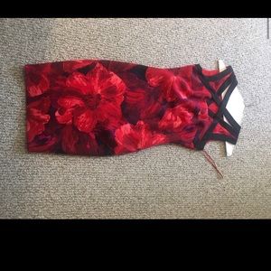 Gorgeous red floral cocktail dress